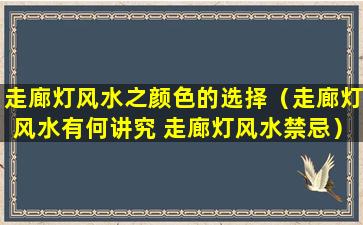 走廊灯风水之颜色的选择（走廊灯风水有何讲究 走廊灯风水禁忌）